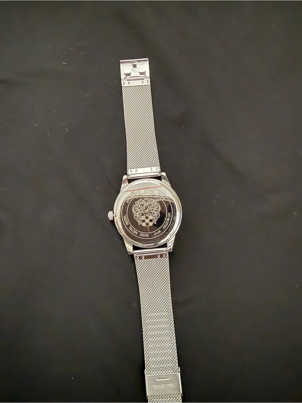 Vince Camuto Men's Blue Dial Silver Mesh Bracelet Chronograph Watch W/O Box